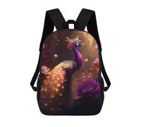 sinyumoney Enchanted Peacock Garden Mochilas Infantiles Impresas En 3D, Mochilas De Moda Informales, Mochilas De Viaje Bonitas, Mochilas Informales Para Exteriores Para Niños Y Niñas 17inch