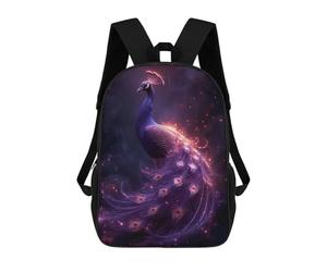 sinyumoney Enchanted Peacock Glittering Feathers Mochila Mochila Informal Para El Día A Día, Para La Escuela, El Trabajo Y Los Viajes Para Hombres, Mujeres Y Adolescentes 17inch