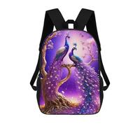 sinyumoney Enchanted Peacock Pair in Fantasy Forest Mochilas Escolares Impresas En 3D, Mochila Escolar Informal Para Niños, Mochila Escolar De Moda Para Estudiantes De Secundaria 17inch