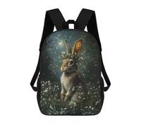sinyumoney Enchanted Rabbit with Floral Crown Mochila Infantil, Mochila Escolar Infantil, Mochilas Escolares Impresas En 3D Para Niños Y Estudiantes Adolescentes 17inch