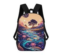 sinyumoney Enchanted River Fantasy Mochila Escolar Impresa En 3D 17inch Mochila Escolar Infantil Mochilas De Viaje Mochila Informal De Moda Para Niños Y Estudiantes