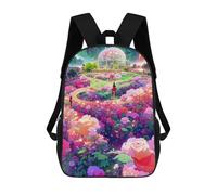 sinyumoney Enchanted Rose Garden Mochilas Escolares Para Niños Y Niñas, Mochilas Deportivas Informales Para Primaria, Mochilas De Gran Capacidad Para Libros 17inch