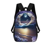 sinyumoney Enchanted Swan Beach Scene -1 Mochila Escolar Infantil Impresa En 3D Para Niños, Mochilas De Viaje De Alta Capacidad, Bolsas Para Libros, Mochila Escolar Infantil 17inch