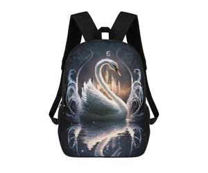 sinyumoney Enchanted Swan Castle Reflections Mochila Escolar Secundaria Informal Para Viajes, Mochilas Para La Escuela Secundaria, Para Acampar, Aventuras Al Aire Libre Y Viajes Diarios 17inch