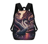 sinyumoney Enchanted Swan Lake -1 Mochila Escolar Secundaria Informal Para Viajes Para Niños/niñas/adolescentes 17inch