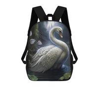sinyumoney Enchanted Swan Pond Scene Mochila Escolar Infantil Impresa En 3D Para Niños, Mochila De Viaje De Alta Capacidad, Mochilas Para Libros De 17 Pulgadas Para Niños