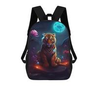 sinyumoney Enchanted Tiger Night Scene Mochila Escolar Para Niñas Y Niños, Mochilas De Gran Capacidad, Mochilas Ligeras Para Niños Y Estudiantes 17inch