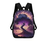 sinyumoney Enchanted Tree Lightning Storm -1 Mochila Escolar Infantil De 17 Pulgadas, Mochila Escolar Impresa En 3D Para Niños De Primaria Y Secundaria