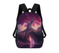sinyumoney Enchanted Tree with Waterfall Mochila Escolar Infantil De Moda Informal Mochilas Infantiles Impresas En 3D Mochila Grande Para Niño 17inch