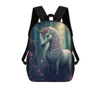 sinyumoney Enchanted Unicorn Forest -1 Mochila Escolar Infantil Impresa En 3D, Mochila Informal De Moda Para Niños, Mochila De Viaje De Alta Capacidad Para Libros Para Niños 17inch