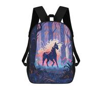 sinyumoney Enchanted Unicorn Forest -3 Mochila Escolar Impresa En 3D Para Niños, Mochila Escolar, Mochilas De Viaje, Bolso Informal De Moda Para Niños Y Estudiantes 17inch
