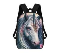 sinyumoney Enchanted Unicorn Portrait -4 Mochila Infantil, Mochila Escolar Impresa En 3D, Mochila Para Niños Y Niñas, Mochila Escolar Ajustable Para La Escuela Primaria 17inch