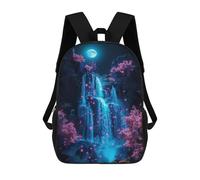 sinyumoney Enchanted Waterfall Moonlit Night Mochila Escolar Infantil Impresa En 3D Para Niños, Mochila De Viaje De Alta Capacidad, Mochilas Para Libros De 17 Pulgadas Para Niños