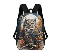 Sinyumoney Enchanted White Cat Mochilas para niños, mochila escolar, mochila impresa en 3D para niños, mochila de viaje, bolsa de escuela, bolsa de escuela para niños, Owl Celestial Guardian, 17"