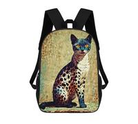 Sinyumoney Enchanted White Cat Mochilas para niños, mochila escolar, mochila impresa en 3D para niños, mochila de viaje, bolsa de escuela, bolsa de escuela para niños, Azure Enigma, 17"
