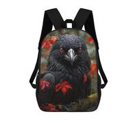 Sinyumoney Enchanted White Cat Mochilas para niños, mochila escolar, mochila impresa en 3D para niños, mochila de viaje, bolsa de escuela, bolsa de escuela para niños, Otoño Raven, 17"