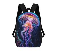 Sinyumoney Enchanted White Cat Mochilas para niños, mochila escolar, mochila impresa en 3D para niños, mochila de viaje, bolsa de escuela, bolsa de escuela para niños, Jellyfish Electric Bloom, 17"
