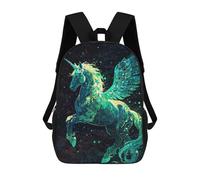 Sinyumoney Enchanted White Cat Mochilas para niños, mochila escolar, mochila impresa en 3D para niños, mochila de viaje, bolsa de escuela, bolsa de escuela para niños, Celestial Unicorn, 17"