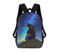 Sinyumoney Enchanted White Cat Mochilas para niños, mochila escolar, mochila impresa en 3D para niños, mochila de viaje, bolsa de escuela, bolsa de escuela para niños, Embrace Celestial, 17"