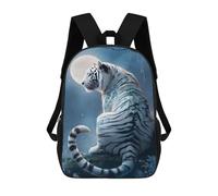 sinyumoney Enchanted White Tiger Moonlit Forest Mochilas Infantiles Mochila Escolar Impresa En 3D Para Niños Mochilas De Viaje Bolsas Para Libros Para Niños 17inch Mochila Escolar