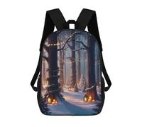 sinyumoney Enchanted Winter Forest Mochila Escolar Para Niños Y Niñas, Mochila Informal De Viaje, Mochila De Gran Capacidad Para El Día A Día 17inch