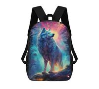 sinyumoney Enchanted Wolf Forest Art Print Mochila Mochila Informal Para El Día A Día, Para La Escuela, El Trabajo Y Los Viajes Para Hombres, Mujeres Y Adolescentes 17inch