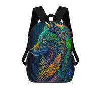 sinyumoney Enchanted Wolf Portrait -4 Mochila Escolar Para Niños, Mochila Escolar Impresa En 3D Para Estudiantes De Primaria Y Secundaria 17inch