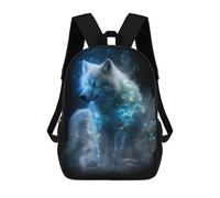sinyumoney Enchanted Wolf Spirit Art Print -2 Mochila Escolar Infantil De 17 Pulgadas, Mochila Escolar Impresa En 3D Para Niños De Primaria Y Secundaria