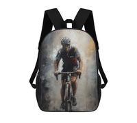 sinyumoney Energetic Cyclist Painting Mochila Escolar, Mochila De Negocios Para Portátil, Mochila Unisex Informal Para Hombres/mujeres 17inch