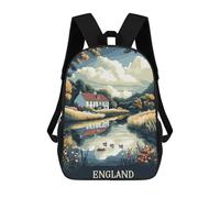 sinyumoney England Countryside River Scene 17inch Mochilas Escolares Impresas En 3D, Mochilas Escolares De Moda Para Niños De Primaria Y Secundaria