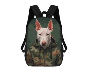 sinyumoney English Bull Terrier Camo Mochila De Moda Para Papelería, Impermeable, Informal, Para Hombres, Mujeres Y Adolescentes 17inch
