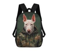 sinyumoney English Bull Terrier Camo Mochila Escolar Para La Escuela Secundaria, Preparatoria, Universidad Y Viajes Para Niños/niñas/adolescentes 17inch
