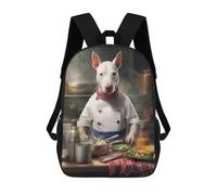 sinyumoney English Bull Terrier Chef Mochila Escolar Mochilas Escolares Para Niñas Y Niños Mochila Con Bolsillo Mochila Escolar De Moda Mochila Infantil 17inch