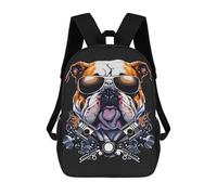 sinyumoney English Bulldog Biker Dog Mochila Escolar Para El Trabajo, Negocios, Universidad Y Escuela Para Hombres, Mujeres Y Adolescentes 17inch
