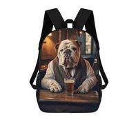sinyumoney English Bulldog in The Pub Mochila Infantil De Moda Divertida Mochila Escolar Para Niños Y Adolescentes Con Impresión 3D Para Niños 17inch