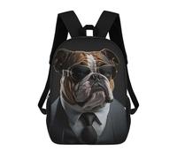 sinyumoney English Bulldog Mafia Boss Mochila Escolar, Mochila De Negocios Para Portátil, Mochila Informal Unisex Para Hombres, Mujeres Y Adolescentes 17inch