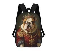 sinyumoney English Bulldog The King Mochila Escolar Ligera E Informal Para El Día A Día, Ideal Para La Escuela, El Trabajo O Los Viajes 17inch
