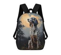 sinyumoney English Setter at Night Mochila Escolar De 17 Pulgadas Impresa En 3D Mochilas Infantiles Mochila Genial Impresa En 3D Para Niños De Primaria Y Secundaria