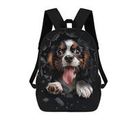 sinyumoney English Toy Spaniel Mochila Escolar Impresa En 3D Para Niños, Mochila Escolar Informal De Moda Para Viajes Para Niños Y Estudiantes 17inch