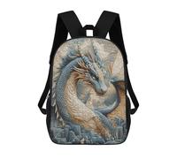 sinyumoney Epic Fantasy Dragon Artwork Mochila Escolar Infantil De 17 Pulgadas, Mochila Escolar Impresa En 3D Para Niños De Primaria Y Secundaria