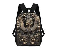 sinyumoney Epic Golden Phoenix Mochila Infantil De 17 Pulgadas, Mochila Escolar Con Estampado 3D De Dibujos Animados Para Niños Y Adolescentes.