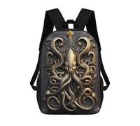 sinyumoney Epic Kraken Golden Monster Mochila Escolar De 17 Pulgadas Impresa En 3D Mochilas Infantiles Mochila Genial Impresa En 3D Para Niños De Primaria Y Secundaria