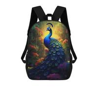 sinyumoney Epic Rainy Peacock Mochilas Impresas En 3D 17inch Mochila Escolar Infantil Para Exteriores, Mochila Informal De Día, Bolsas De Viaje Informales Para Estudiantes De Secundaria
