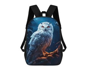 sinyumoney Epic Snowy Snow Owl Mochila Escolar Grande Resistente Al Agua Para Portátil Para Niñas, Niños Y Adolescentes 17inch