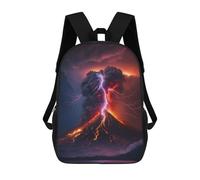 sinyumoney Erupting Volcano with Lightning Mochila, Mochila Infantil, Mochila Escolar Para Estudiantes, Mochila Para Libros, Mochila Escolar Impresa En 3D Para Niños Y Niñas 17inch