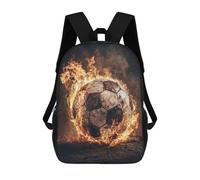Sinyumoney Esquí en Acción Mochila Escolar Impermeable Mochila De Viaje Para Ordenador Portátil Para Niñas Niños Y Adolescentes, Fiery Soccer Ball, 17"