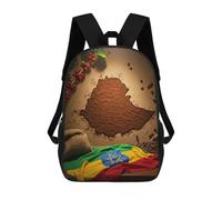 sinyumoney Ethiopia Coffee Map with Flag Mochila Escolar Impermeable Para Computadora Para Niñas, Niños Y Adolescentes 17inch