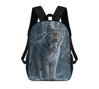 sinyumoney Eurasian Lynx in Winter Forest Mochila Escolar Infantil De 17 Pulgadas Con Estampado 3D De Películas De Anime Para Niños, Mochila De Viaje, Mochila Escolar Infantil