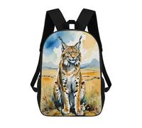 sinyumoney Eurasian Lynx Watercolor Painting Mochila Infantil, Mochila Escolar Infantil, Mochilas Escolares Impresas En 3D Para Niños Y Estudiantes Adolescentes 17inch