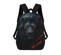 sinyumoney Evil Black Lion Mochilas Para Niños, Mochilas Escolares Personalizadas En 3D Para Niños Y Niñas, Mochilas Escolares Grandes, Mochilas Informales Para El Día A Día 17inch